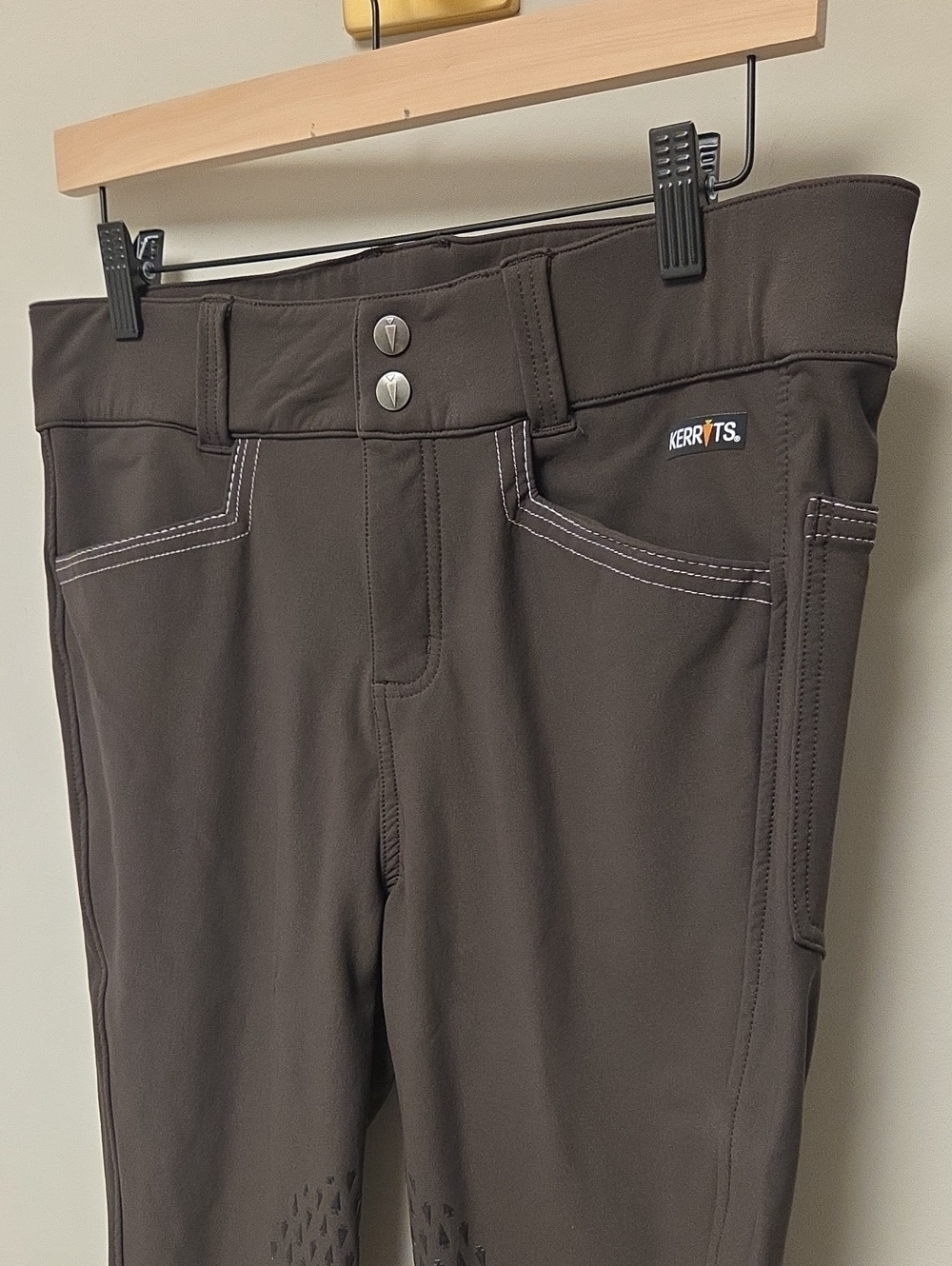 K-Flex™ Silicone Knee Patch Riding Breech, Women's Large / 32, Seal / Chocolate - Picture 3 of 6